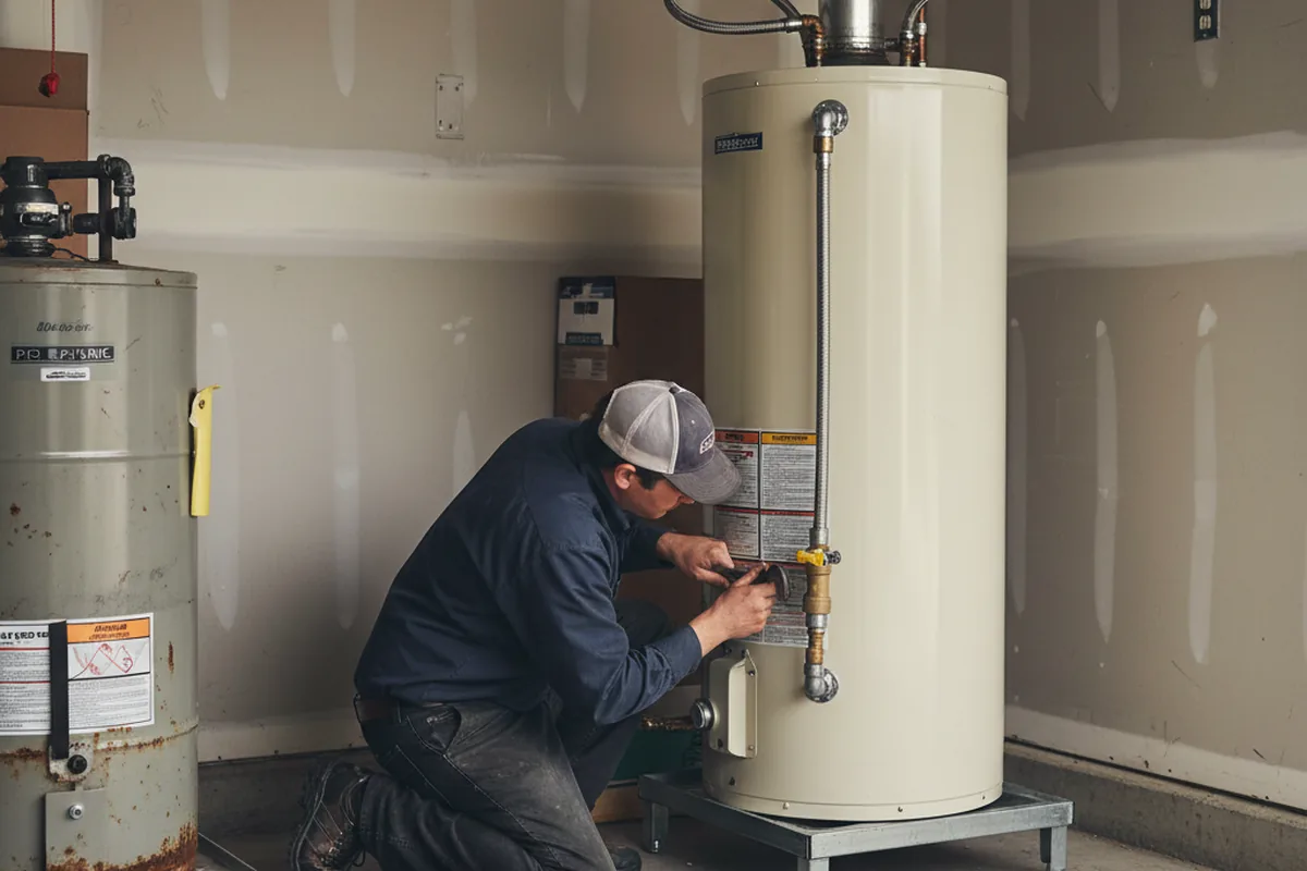 Water heater and shutoff valve replacement in Irene